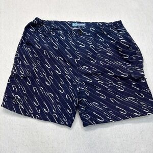 Reel Legends, Fishing Shorts Men Blue Hook Pattern, Cargo Pockets light Weight